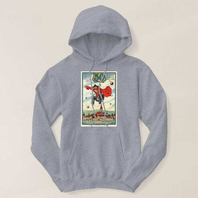 Vintage 50 Pfennig Notgeld Banknote Hooded Sweatsh Hoodie (Design framsida)