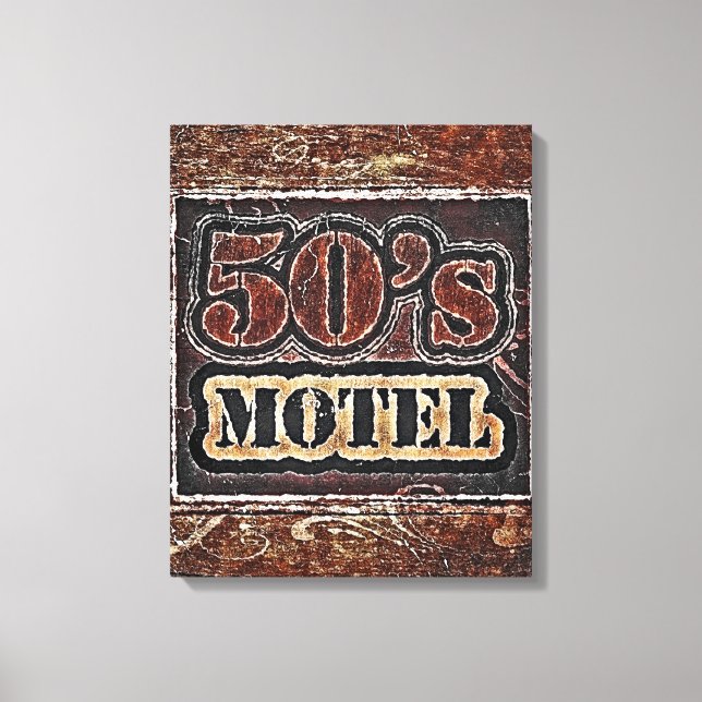 Vintage 50:s motel - arbetsyta canvastryck (Framsida)