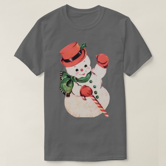 Vintage 50-tal Snögubbe T Shirt (Design framsida)