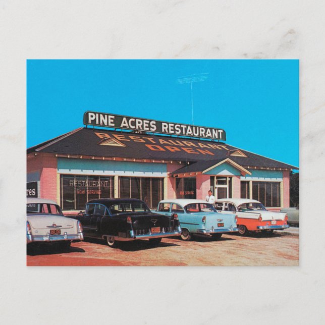 Vintage 50-tals Diner Kodachrome Vykort (Framsida)