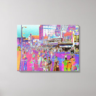 Vintage 50s Atlantic City Boardpromenader Retro Po Canvastryck