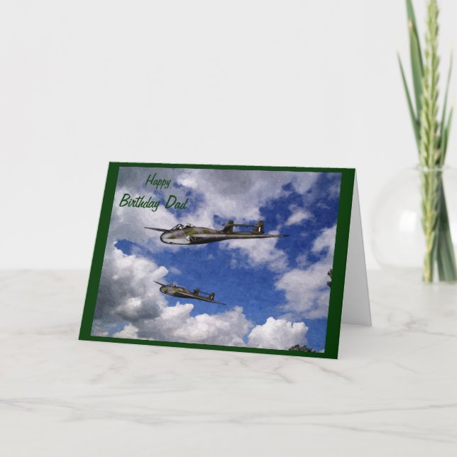 Vintage 50s Jet födelsedagskort Kort (Framsida)