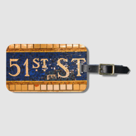 Vintage 51st Street, Manhattan, NYC Square Bagagebricka