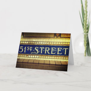 Vintage 51st Street, Manhattan, NYC Tack Kort