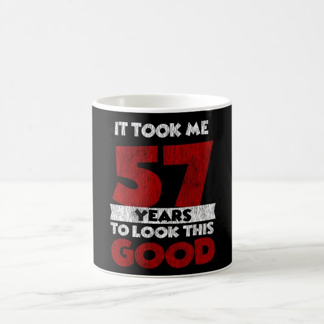Vintage 57 år gammal rolig 57-årspresent kaffemugg (Center)