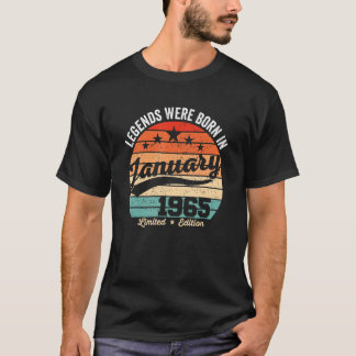Vintage 58:e födelsedagsljud föddes i januari t shirt