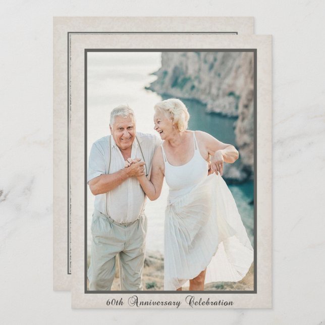 Vintage 60-årsjubileum Celebration Inbjudningar (Fram/baksida)