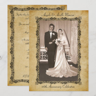 Vintage 60-årsjubileum firande inbjudningar