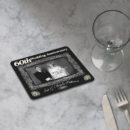 Vintage 60:e Bröllop-årsdagen Underlägg Papper Kvadrat