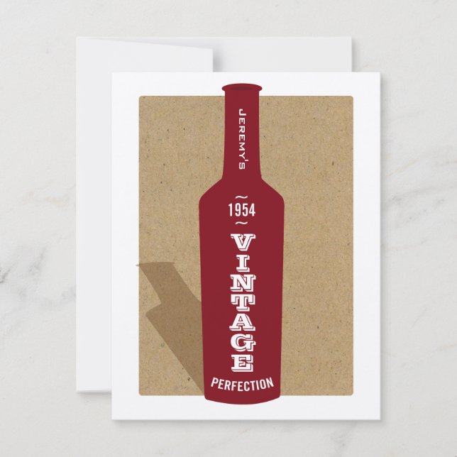 Vintage 60:e födelsedag Vin-partiinbjudan Inbjudningar (Framsida)