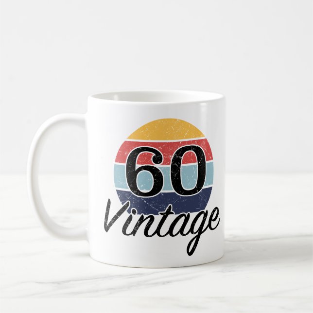 Vintage 60:e födelsedagsdagen kaffemugg (Vänster)
