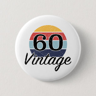 Vintage 60:e födelsedagsdagen knapp