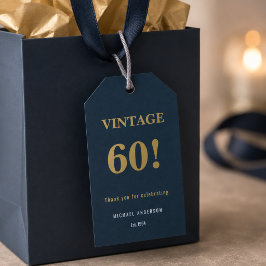 Vintage 60 Födelsedagspresent Tag Presentetikett