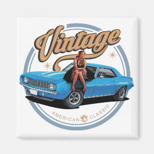 Vintage 60 muskelbil magnet