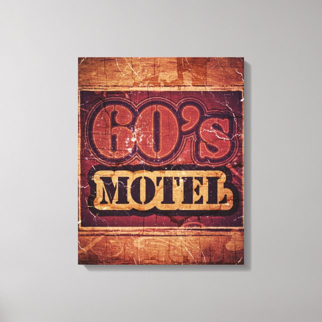 Vintage 60:s motel - arbetsyta canvastryck (Framsida)