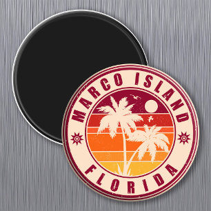 Vintage 60-tal för Marco Island Florida Handflatan Magnet