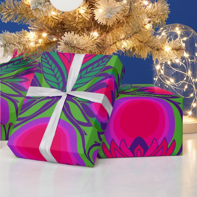 vintage 60-talets 70-talspresentation som omsluter presentpapper (Helgdagar)