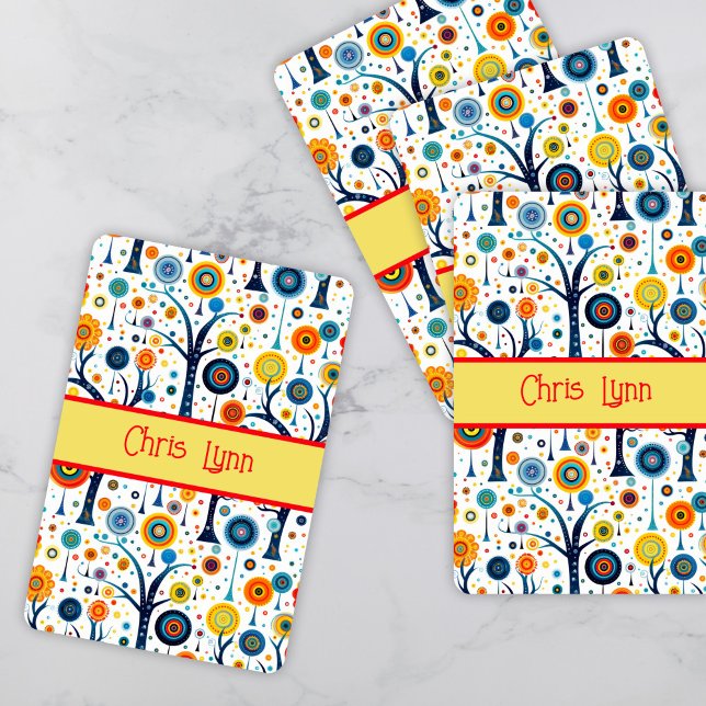 Vintage 60s Vibe Mod Flowers Casinokort (Skapare uppladdad)