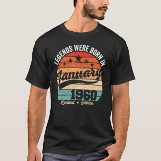 Vintage 63: e födelsedagsljud föddes i januari t shirt