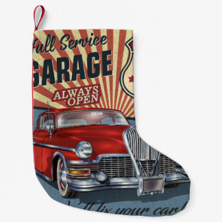 Vintage 66 Garageretro poster med retro ca Liten Julstrumpa