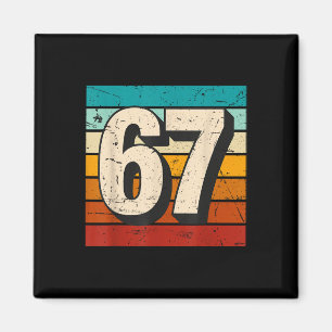 Vintage 67 Meme Retro Sex Sju Nummer Rolig 6 7 M Magnet