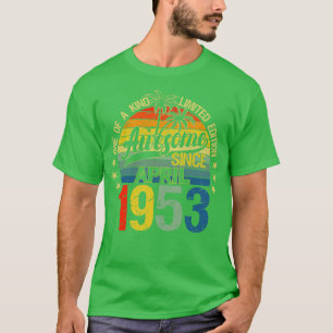 Vintage 69 år gammal april 1953 Dekoration 69:e B T Shirt