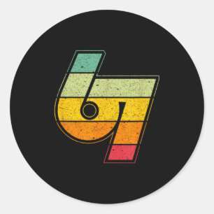 Vintage 6 7 Meme Sex Sju Logo Namaste Roligt Hall Runt Klistermärke