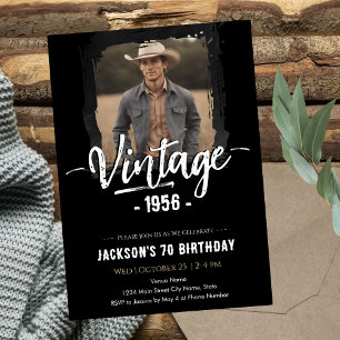 Vintage 70-årsdag inbjudningar