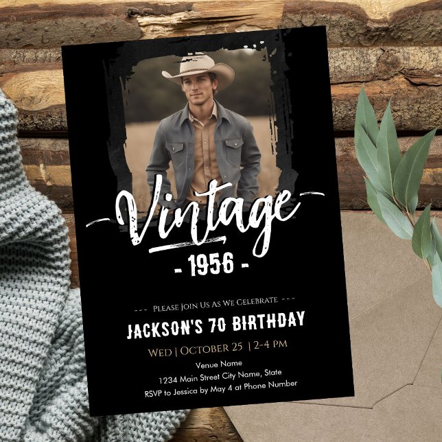 Vintage 70-årsdag inbjudningar (Skapare uppladdad)