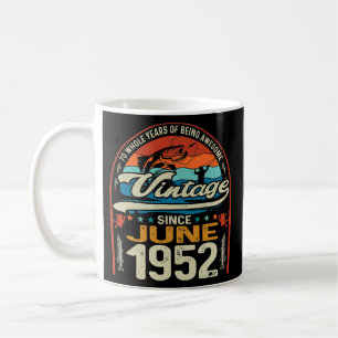 Vintage 70:e födelsedagen juni 1952 70 år gammal kaffemugg