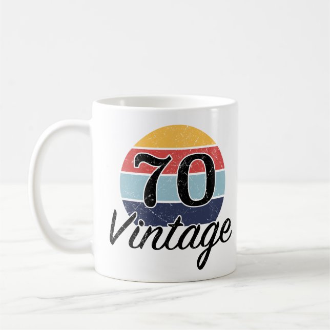 Vintage 70:e födelsedagsdagen kaffemugg (Vänster)