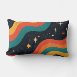 Vintage 70-tal Cosmic Dream Groovy Vågig Retro Lumbarkudde