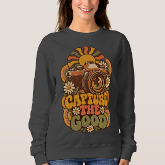 Vintage 70-tal Fånga Det Bra Retro Kamera Groovy G T Shirt