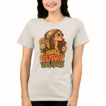 Vintage 70-tal Mer Amor Por Favor Hippie Flicka Gr