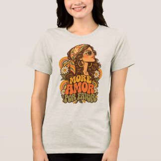 Vintage 70-tal Mer Amor Por Favor Hippie Flicka Gr T Shirt