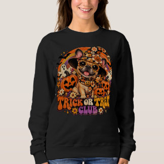 Vintage 70-tal Trick or Treat Frenchie Häxa T Shirt