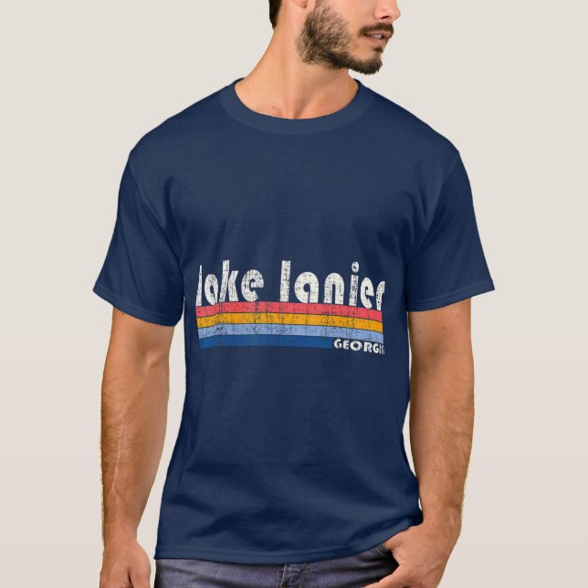 Vintage 70s 80s Style Lake Lanier T Shirt (Framsida)
