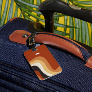 Vintage 70s Anpassningsbar för bränd Orange Groovy Bagagebricka