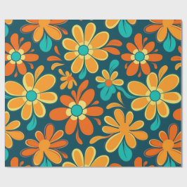 Vintage 70s Retro Hippie Stil Flower Power Boho Presentpapper