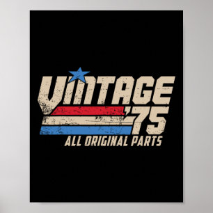 Vintage 75 Retro Födelsedag Överdel För Män 50-års Poster