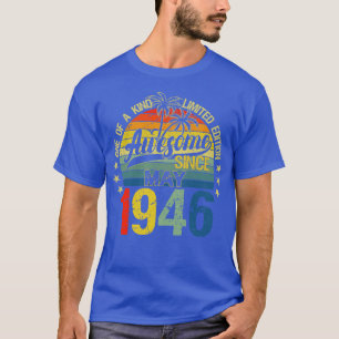 Vintage 76 Ålder 19 maj Dekorationer 76:e födelsen T Shirt
