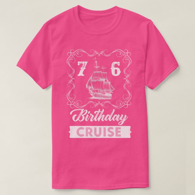 Vintage 76:e födelsedagsraket t shirt (Design framsida)