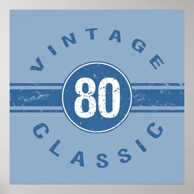 Vintage 80:e födelsedagen poster (Framsidan)