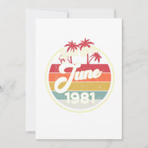Vintage 80 juni 1981: 40:e födelsedagen Gift Idea Inbjudningar