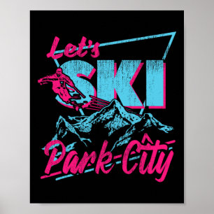 Vintage 80- och 90-tals skidkläder Retro Park City Poster