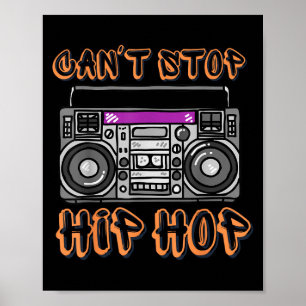 Vintage 80-tal Kan inte stoppa Hip Hop Boombox Poster