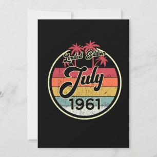 Vintage 80-talet juli 1961: 60:e födelsedagen Gift Inbjudningar