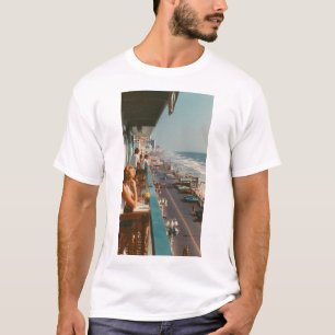 Vintage 80-tals Beach Boardwalk Grafisk T-shirt -