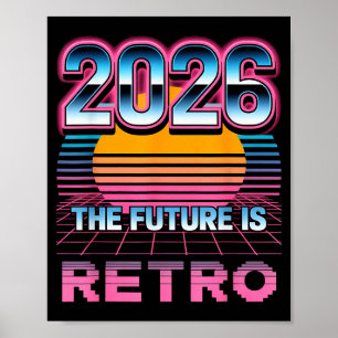 Vintage 80-tals stil retro Gott Nytt År 2026 Poster