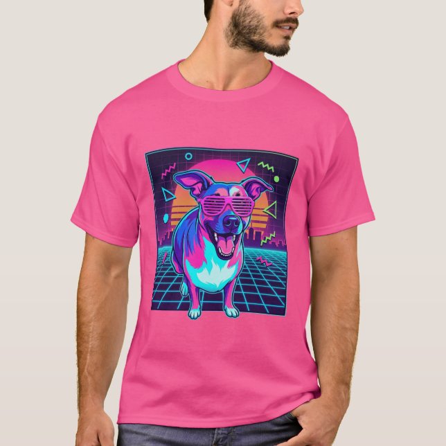 vintage 80-tals synthwave T-Shirt (Framsida)